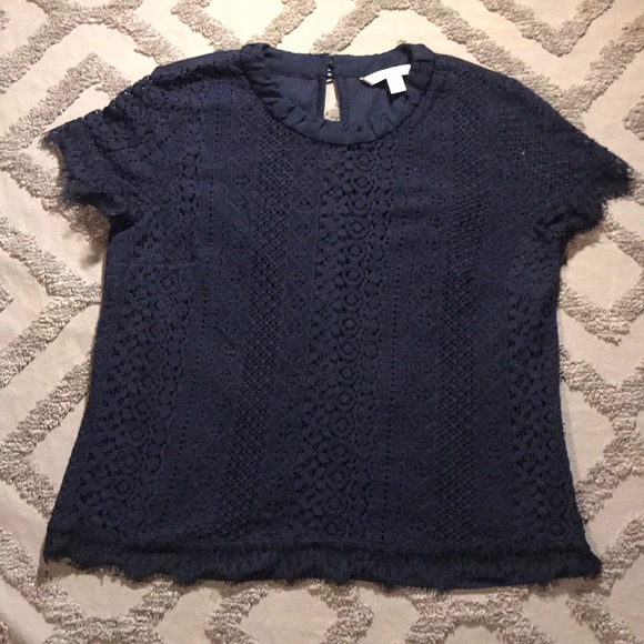 LC Lauren Conrad Tops - Blue Lace Blouse